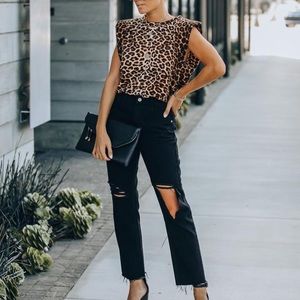 Leopard Padded Muscle Tee